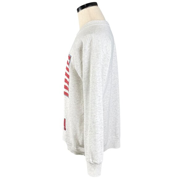Vintage 90s Home Team Advantage USA Flag Sweatshirt Medium Gray Crewneck - Picture 2 of 9